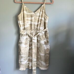 Splendid tan linen camo dress size M